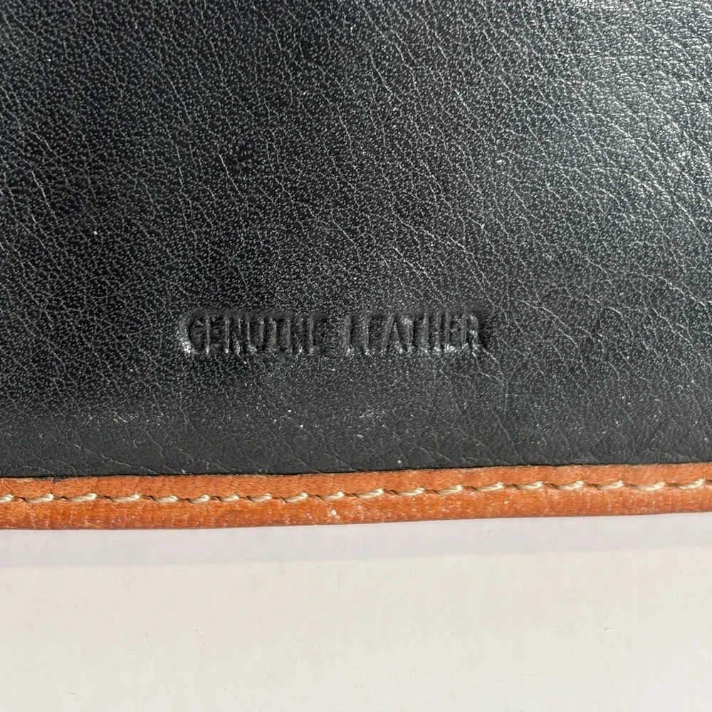 Fossil Women's Wallet Studded Tooled Leather Floral Black Brown
